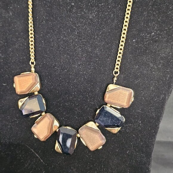 FINAL SALE - Vintage Charming Charlie Statement Necklace - Black and Brown - Picture 3 of 8